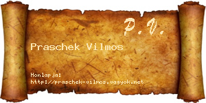 Praschek Vilmos névjegykártya